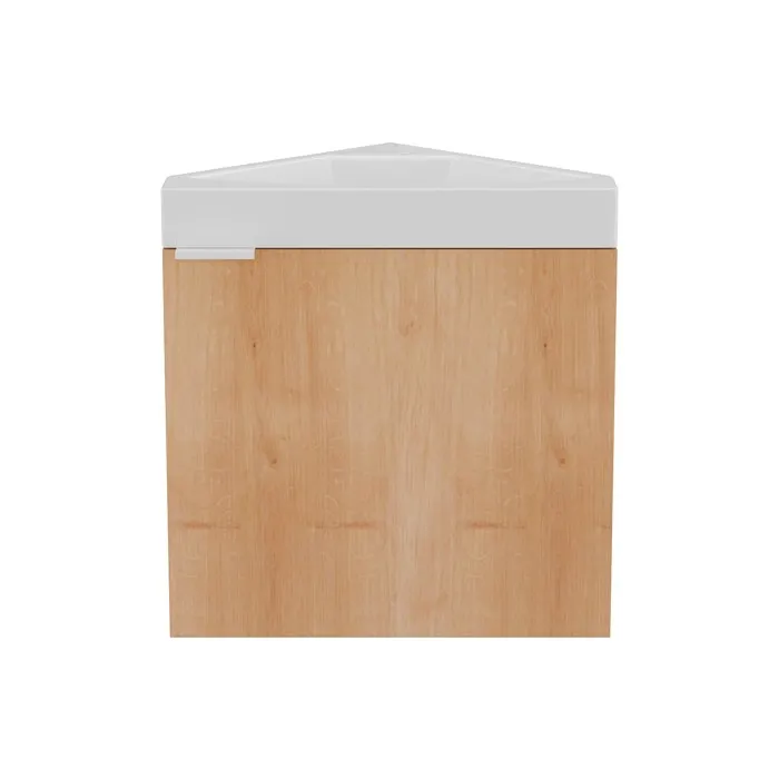 Meuble lave-main d'angle suspendu naturel clair - 56 cm - MANODO