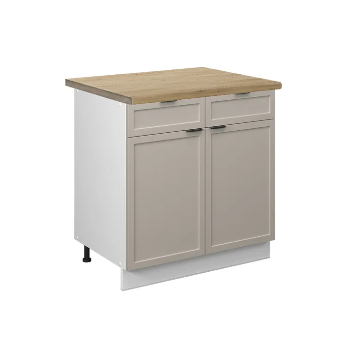 Vicco Meuble cuisine GrisBeige 80cm, PT Chêne