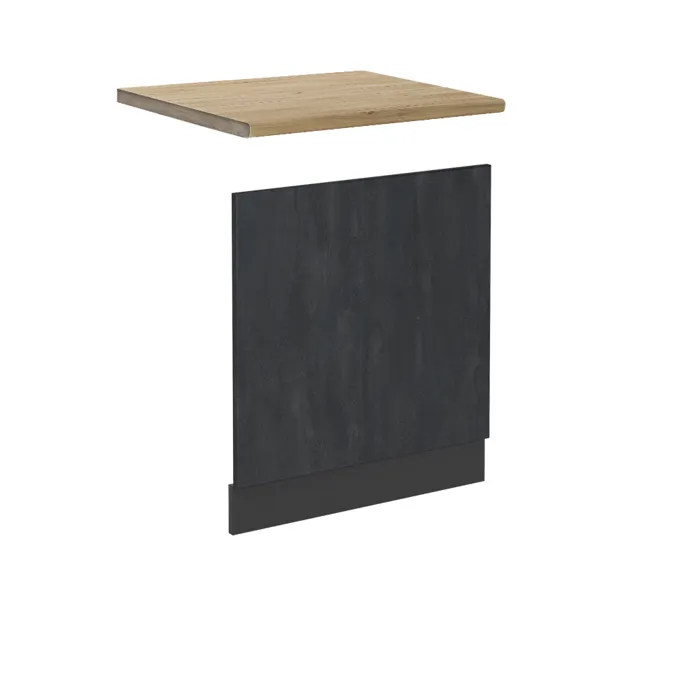 Vicco Façade Béton noir/Anthracite 60cm plan de travail Chêne doré