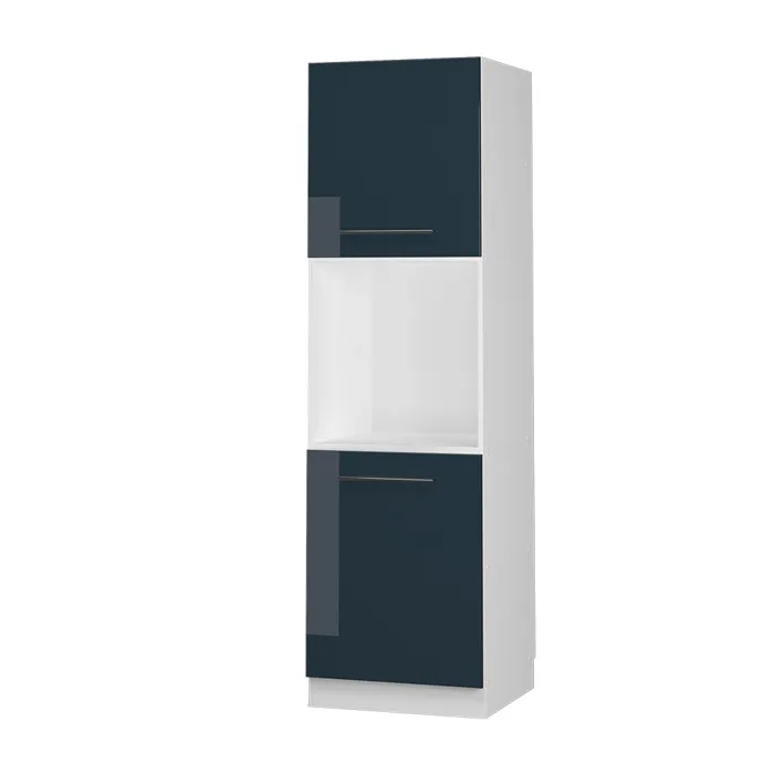 Vicco Meuble pour four Bleu foncé brillant 60cm avec étagères ouvertes