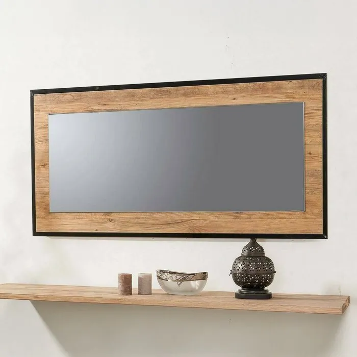 miroir Piaggine, forme rectangulaire 110x60h cm chêne brun