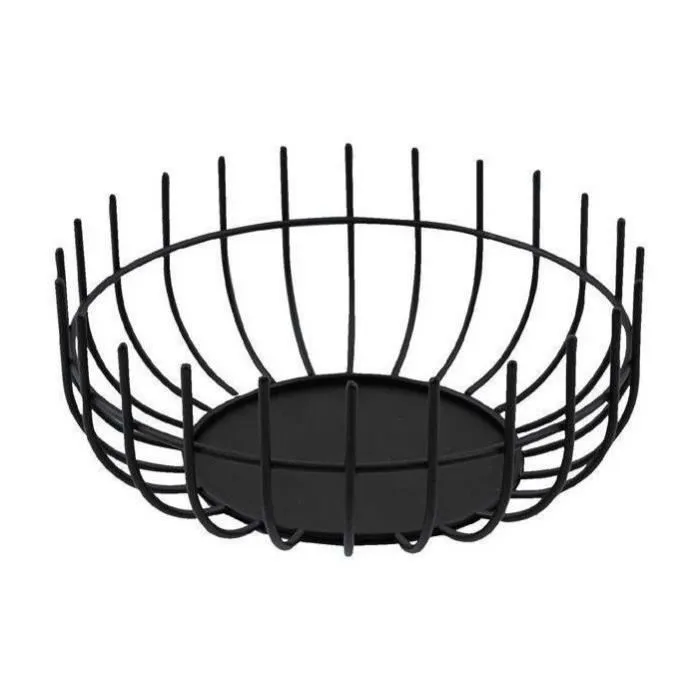 Point virgule corbeille en métal 25cm noir