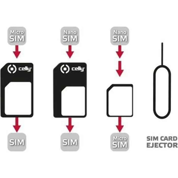 Celly Simkitad Kit Sim Card Adattatore Per Sim Flash Memory Card