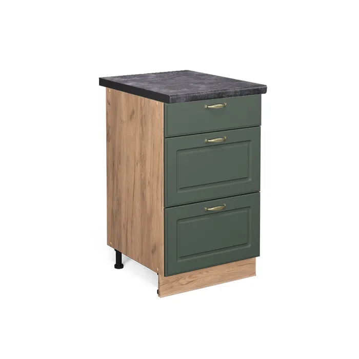 Vicco Meuble cuisine Vert Or Campagne/Chêne doré 50cm plan de travail Anthracite
