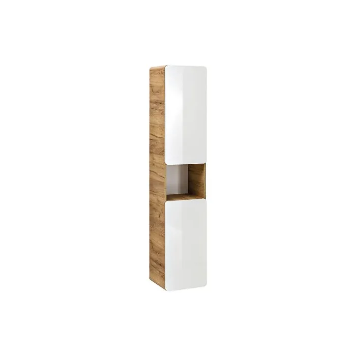 Colonne de salle de bain coloris naturel et blanc - L35 x l32 x H170 cm - ARUBA