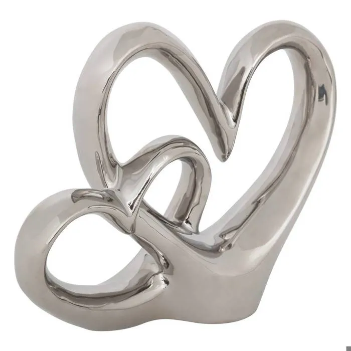 Double cœur déco Safina H.16,5cm résine - Atmosphera Créateur d'intérieur
