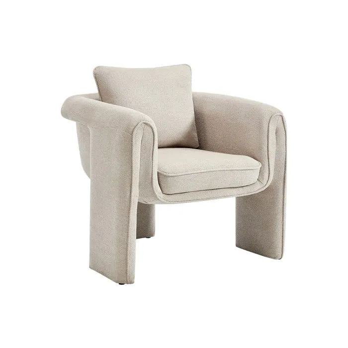 Fauteuil en tissu beige JOLIPIA