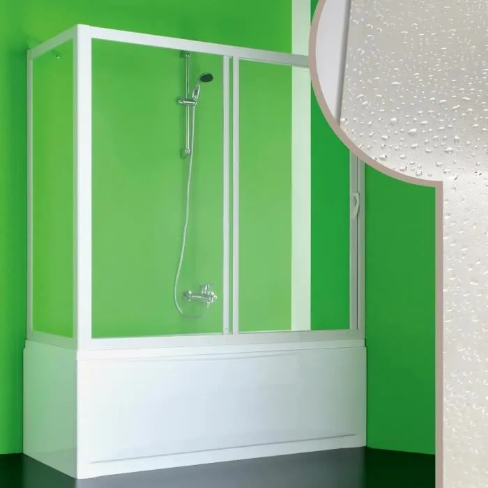 Cabine douche Pare-Baignoire 75x140 CM en acrylique mod. Plutone avec ouverture laterale