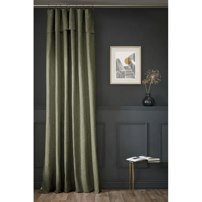 Rideau Ajustable + 8 Anneaux Pince "sixtine" 140 X 270 Cm L'Effet Papillon - Sixtine Thym - 1 Panneau Ajustable 140 X 270 Cm