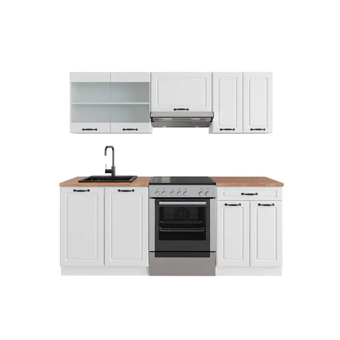 Vicco Cuisine Blanc campagne/blanc 200cm, PT Chêne