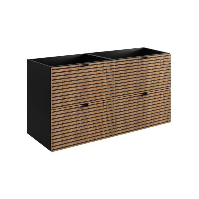 Meuble sous vasque à suspendre AURA LOFT 120 cm noir et chêne
