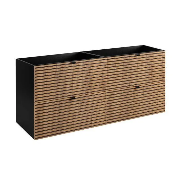 Meuble sous vasque à suspendre AURA LOFT 160 cm noir et chêne