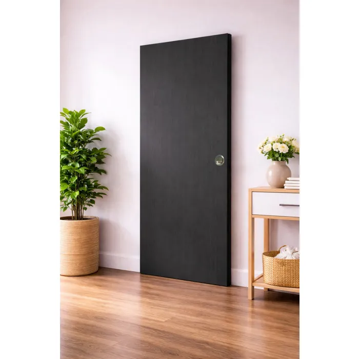 Porte Coulissante Effet Chêne Anthracite Grey Oak H204 X L83 Cm, Coquilles Gd Menuiseries