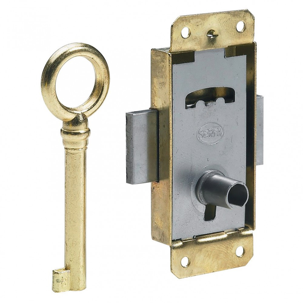 Serrure de meuble fer en applique HETTICH 15 mm réversible
