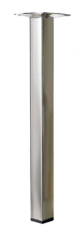 Pied table basse carré HETTICH fixe acier brossé gris