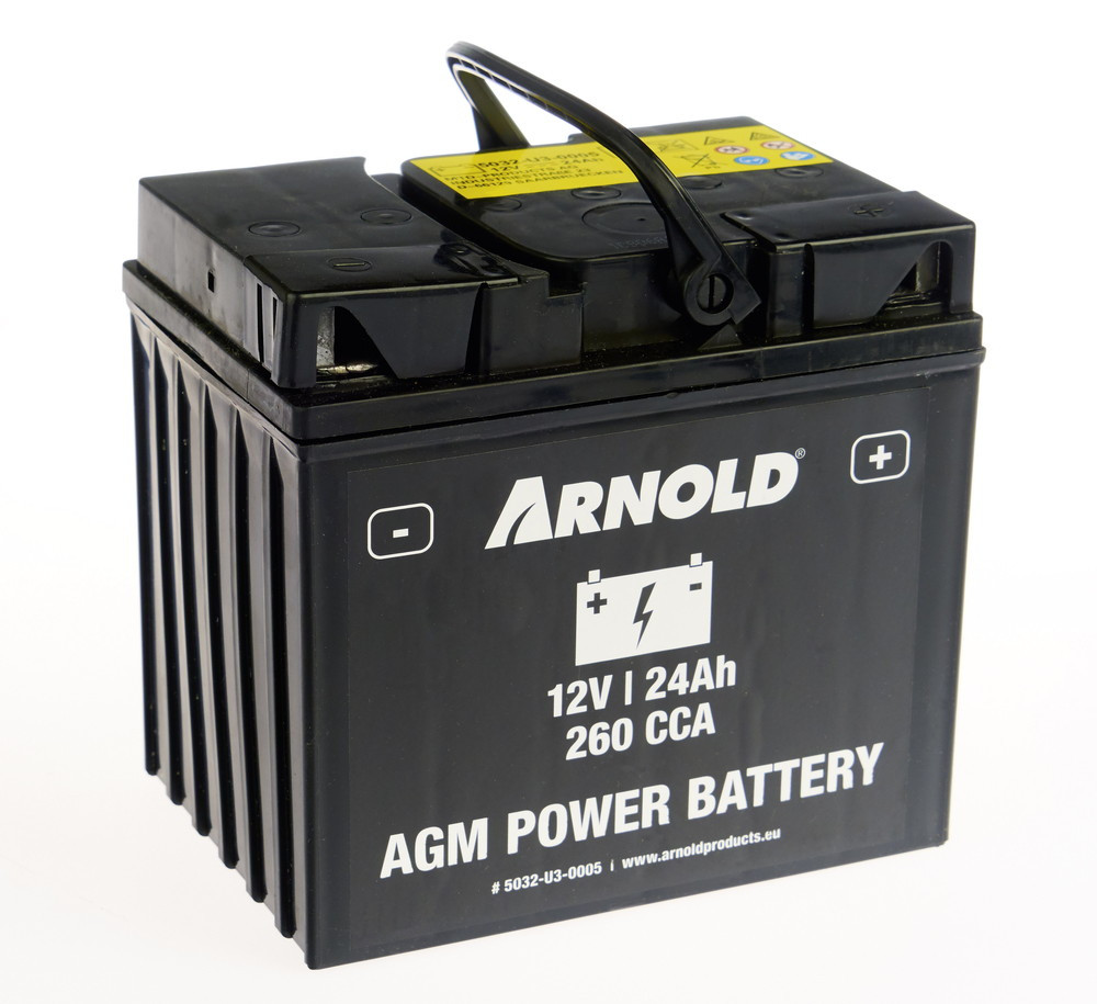 Arnold Batterie AZ105/AGM 12-24 pour tracteur tondeuse, + terminal droite