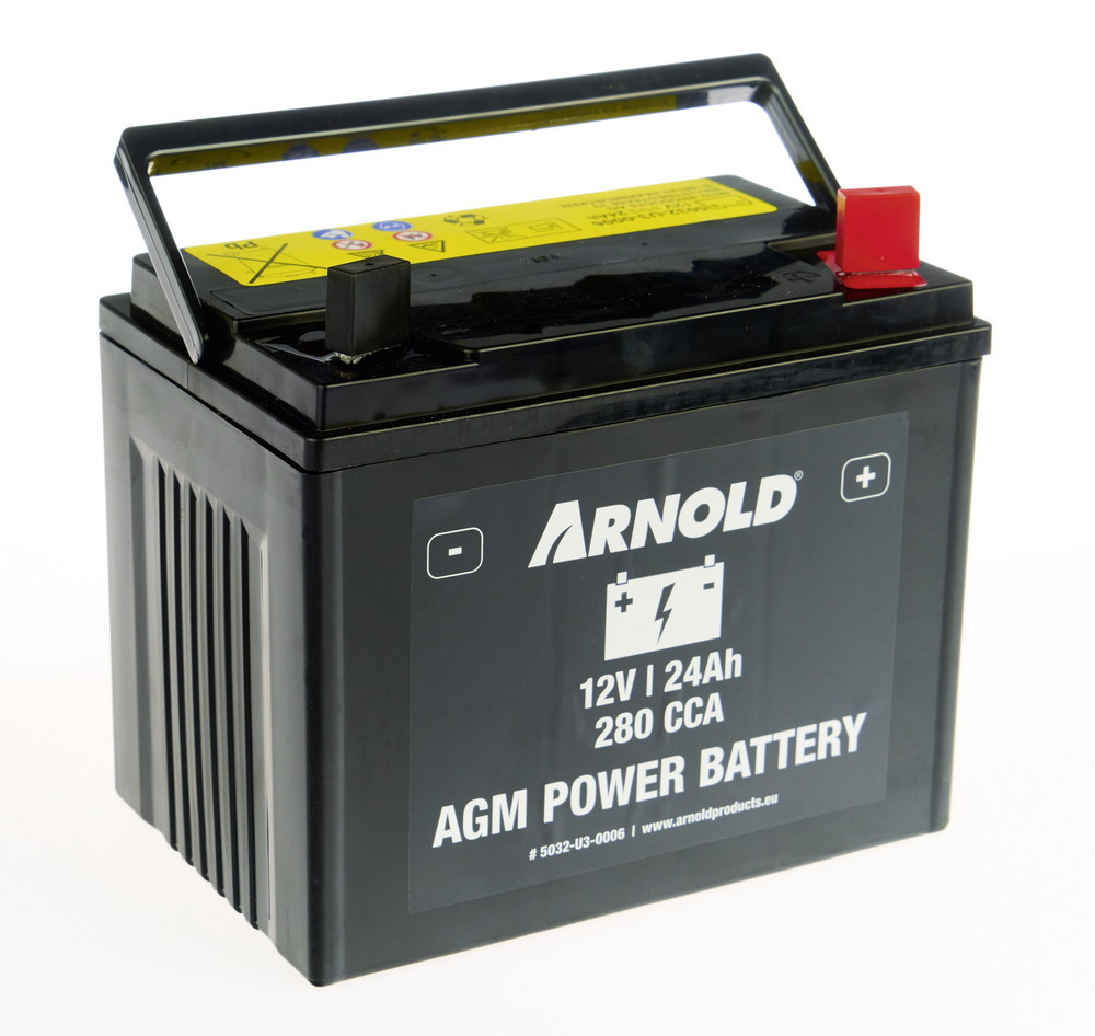 Arnold Batterie AZ106 - AGM U1R-280 SLA pour tracteur tondeuse, + terminal droite