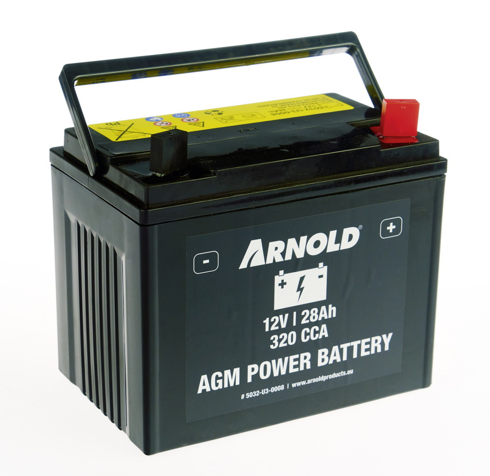Arnold Batterie AZ108/AGM U1R-320 SLA pour tracteur tondeuse, + terminal droite