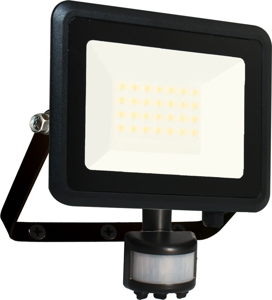 Arlux Lighting Projecteur mural KREON 2 - IP44, 30W, 4000K, 3000lm, Noir - Détecteur IR