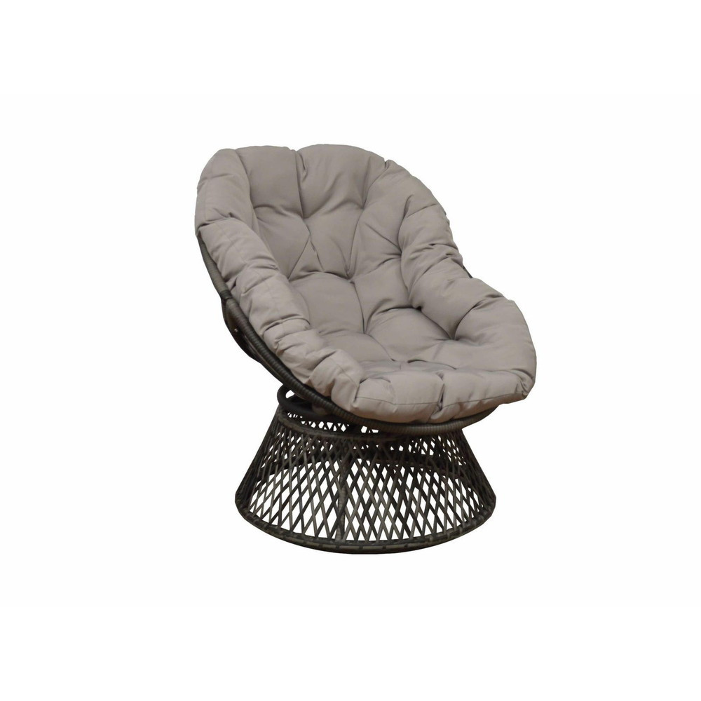 Fauteuil Idylle Pivotant 360° Rotatif En Acier Avec Coussin Polyester - Grey/gris