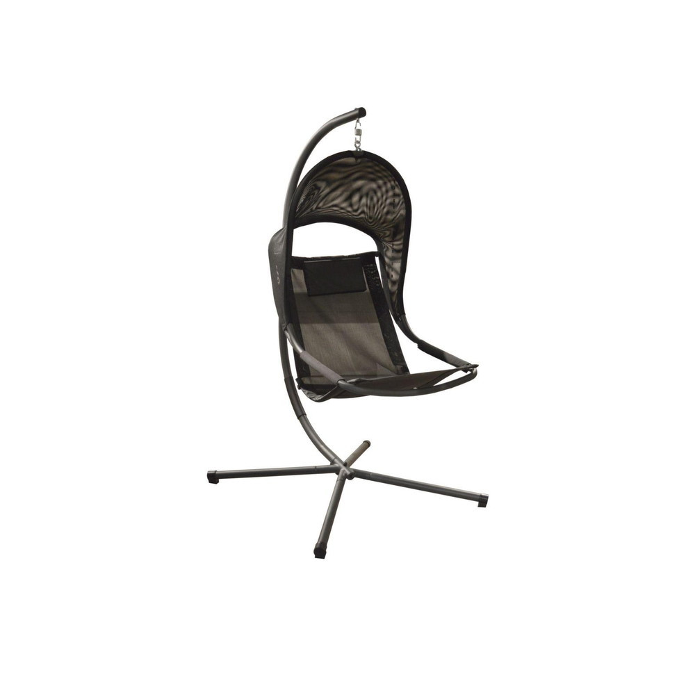 Fauteuil Suspendu Enya En Acier Avec Assise En Tpep - Grey/noir