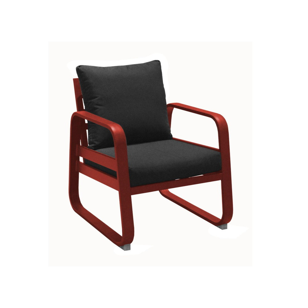 Fauteuil Détente De Jardin Tonio Blanc/gris - Aluminium - Coussins Déhoussables