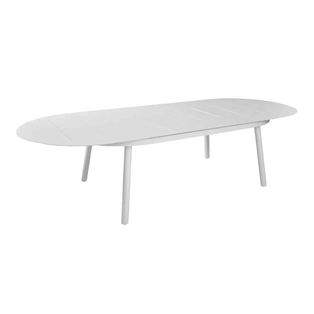 Table De Jardin Oblongue Dublin 230 / 300 X 120 Cm - Blanc - Aluminium