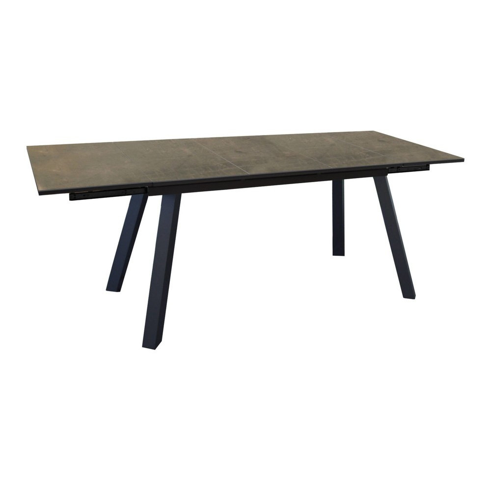 Table De Jardin Agra, Plateau À Lames Fundermax® Hpl - Graphite/cave 150/200/250 Cm