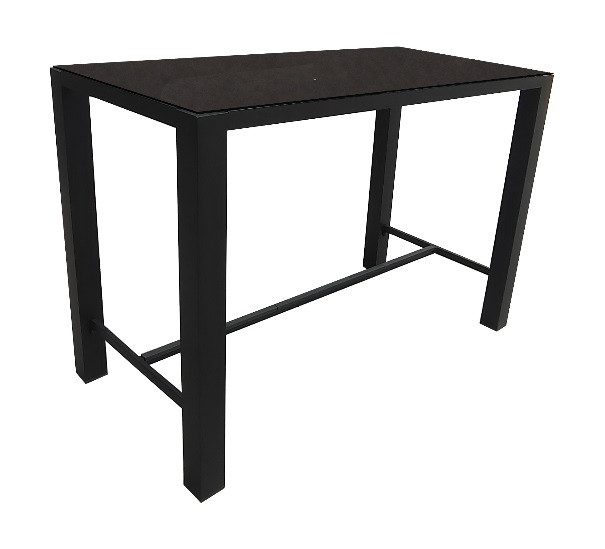 Table Haute Extensible Stoneo En Aluminium/céramique - 140 X 74 Cm - Graphite/anthracite
