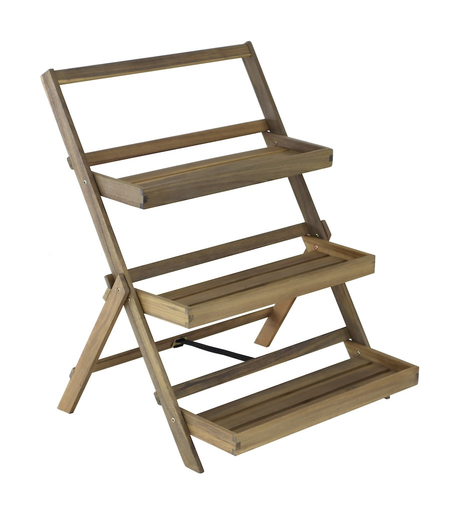 Étagère Pliante - 3 Étages - Acacia Fsc 100%