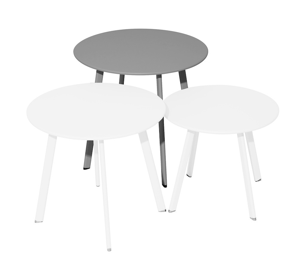 PROLOISIRS Table basse - MASSAÏ - Acier époxy - D.50 cm - Gris