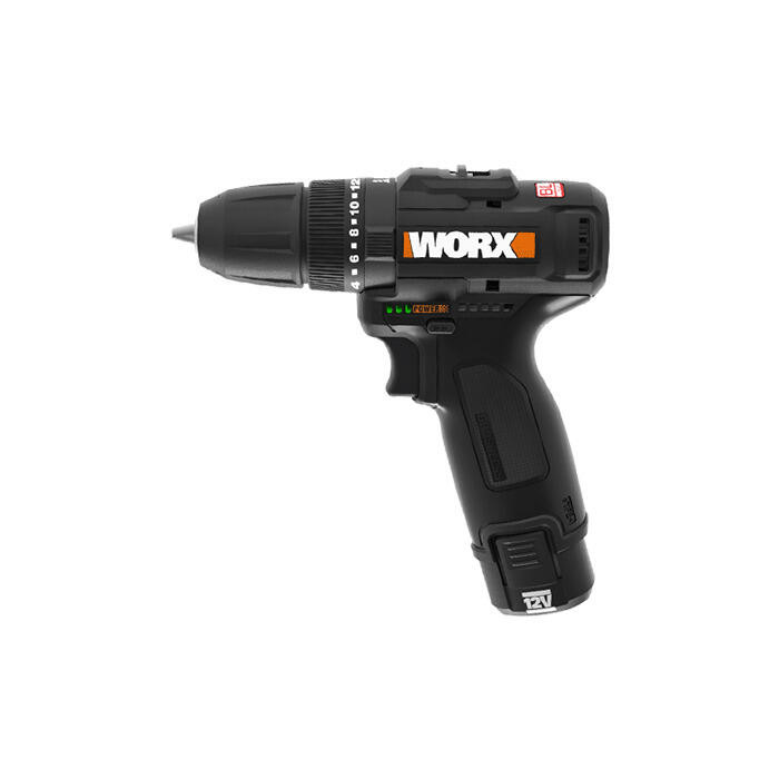 Perceuse-visseuse à percussion brushless 12V WORX - WX121 (38 Nm, compacte et légère, 2 batteries 2Ah, chargeur et coffret)