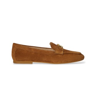 Lauren Ralph Lauren pour femme. 802946809014 Averi III mocassins en daim marron (36), Cuir, Plat, Aucun, Casuel, Classique