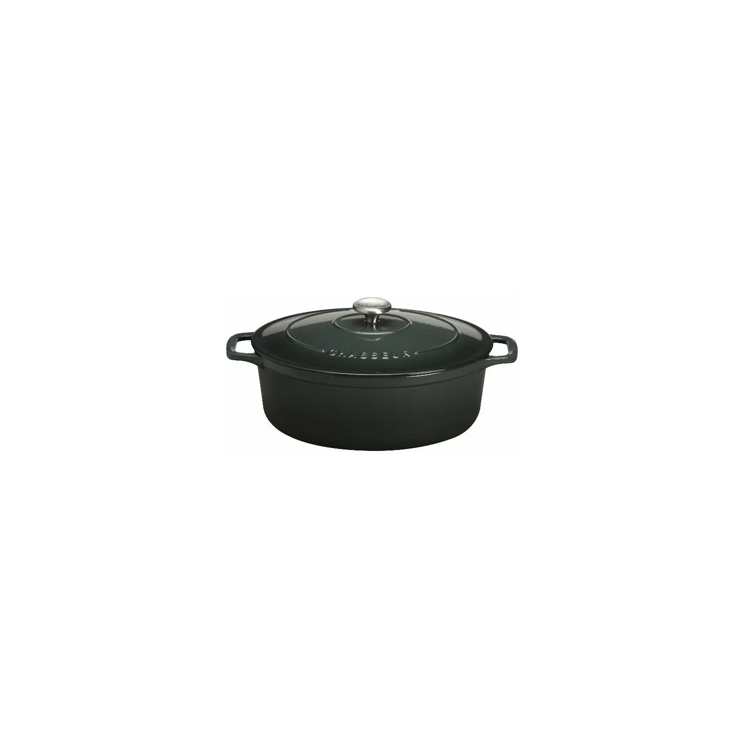 Cocotte ovale en fonte émaillée 33 cm vert mélèze Chasseur