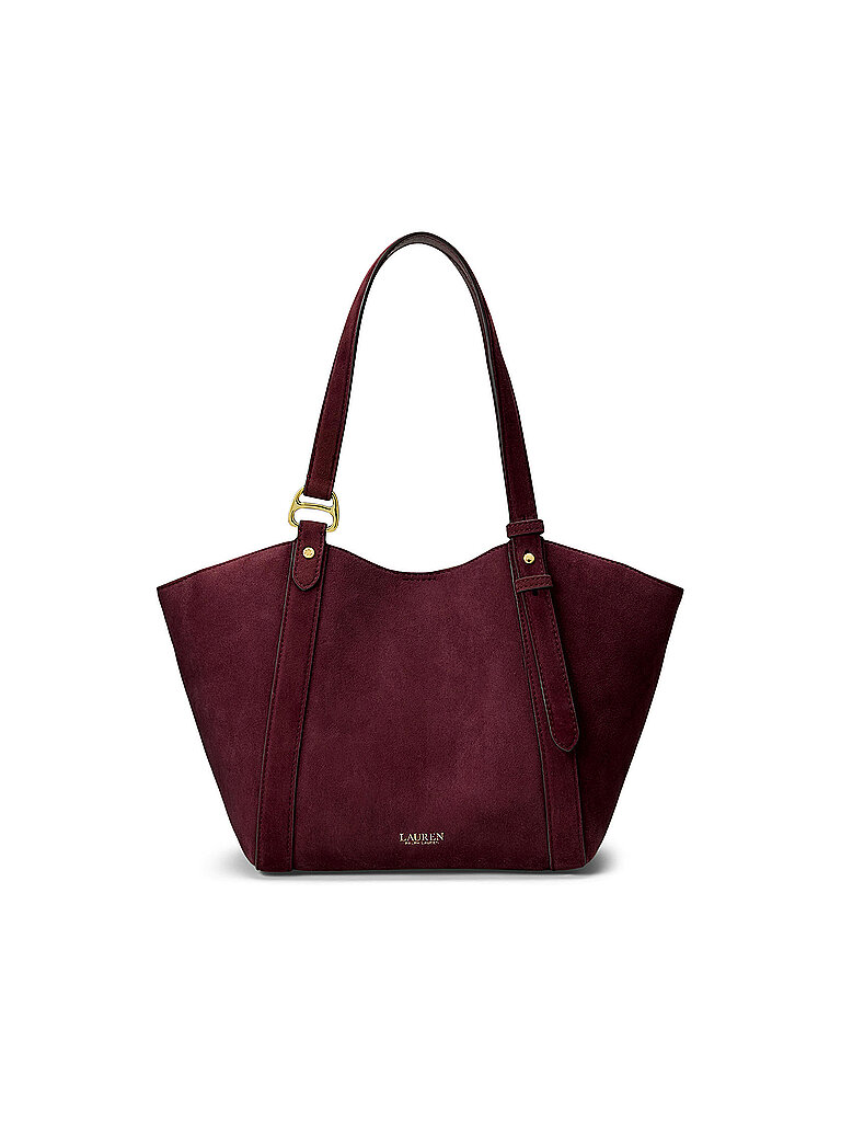 LAUREN RALPH LAUREN Sac en cuir - Shopper TASHA Small rouge foncé