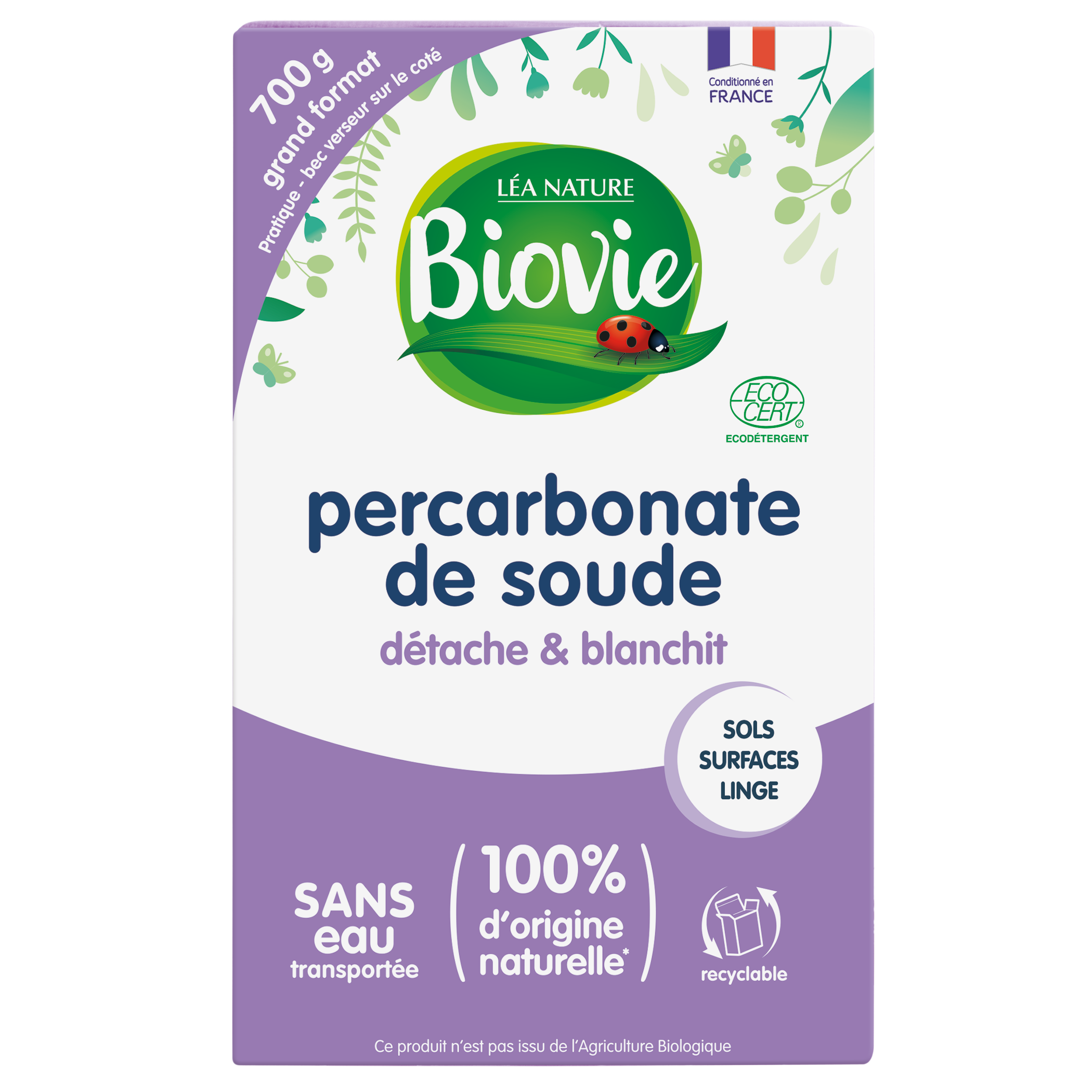 Biovie Percarbonate de soude, détache & blanchit 700g