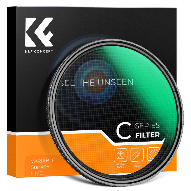 Filtre Étoile K&f Nano C 4-8 Branches 62mm Noir Verre Optique